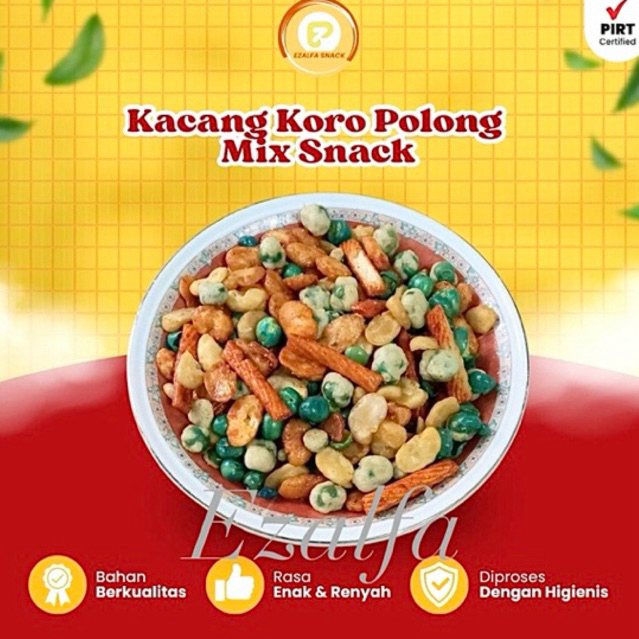 

Kacang Koro Mix Snack. Camilan Kacang mix Pedas Gurih Renyah