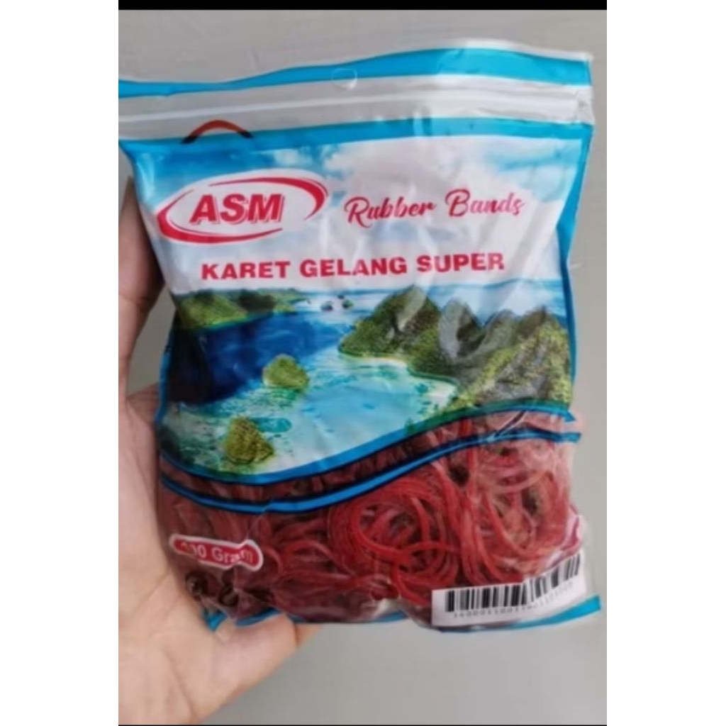 

Karet gelang merah Merk ASM (100grm)