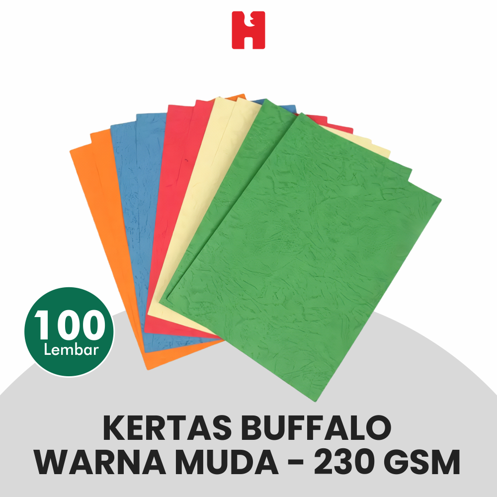 

Kertas Buffalo Warna Muda 230 GSM/Gramasi - Isi 100 Lembar
