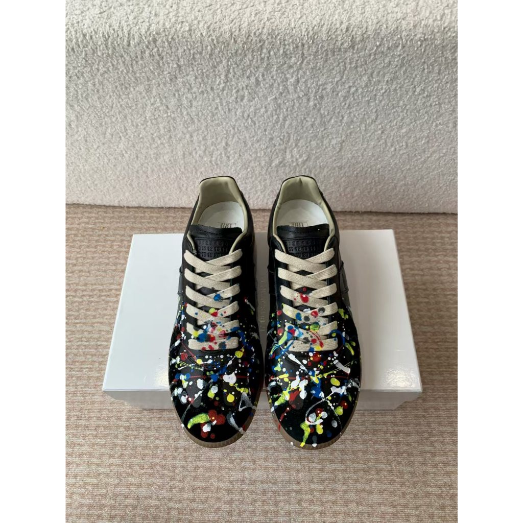 Maison Margiela MM6 Couple's Inkjet Graffiti Canvas Training Shoes Casual Sports Shoes