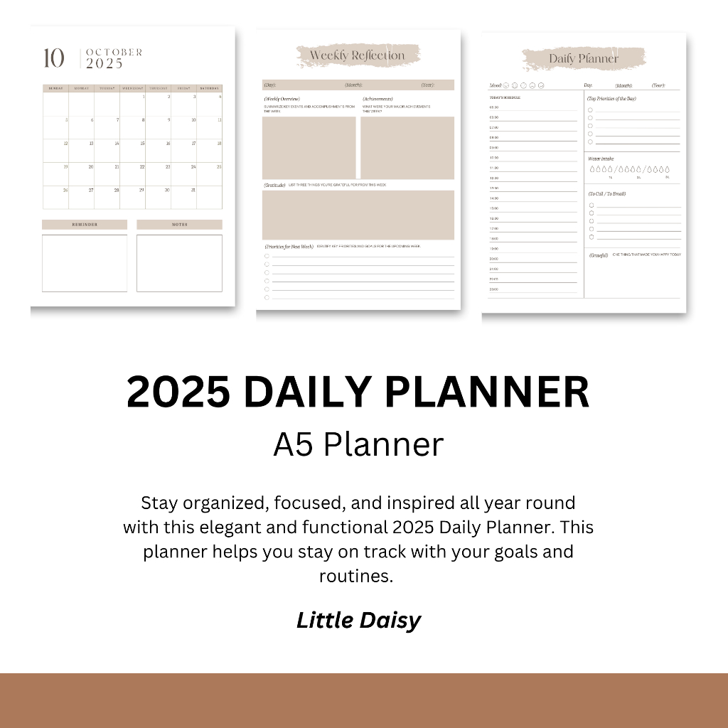 

Daily Planner 2025 A5 Planner