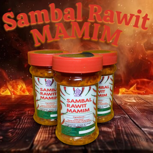 

SAMBAL RAWIT MAMIM,RAWIT SETAN,HOT CHILI VERY SPICY,PEDAS DOWER 150 GRAM