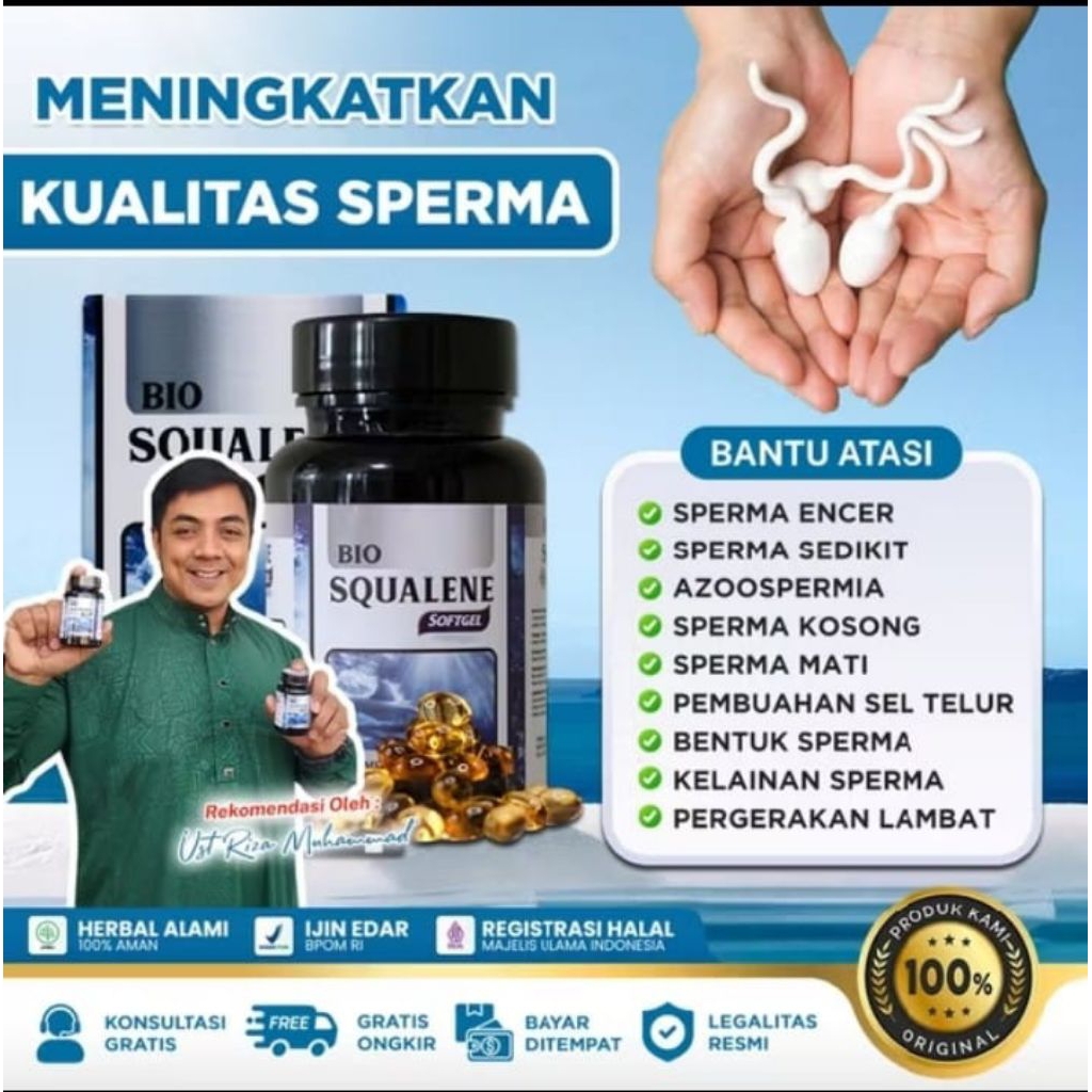 BIO SQUALENE ORIGINAL SOFTGEL Obat Penyubur Sperma Encer Pria Promil Cepat Hamil Vitamin Kesuburan P