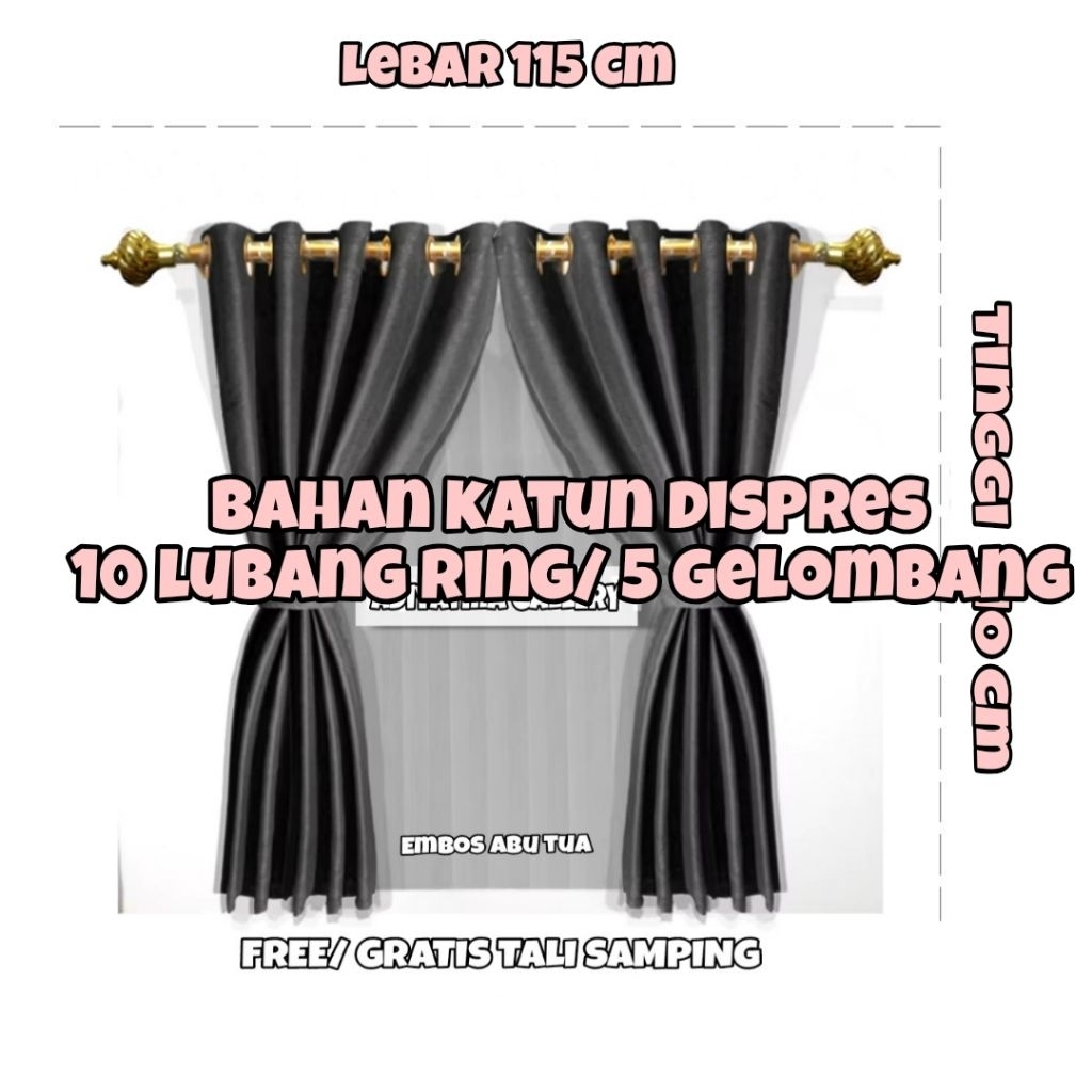 GORDEN JENDELA RUMAH RING PENDEK JENDELA KAMAR UK. 115*120