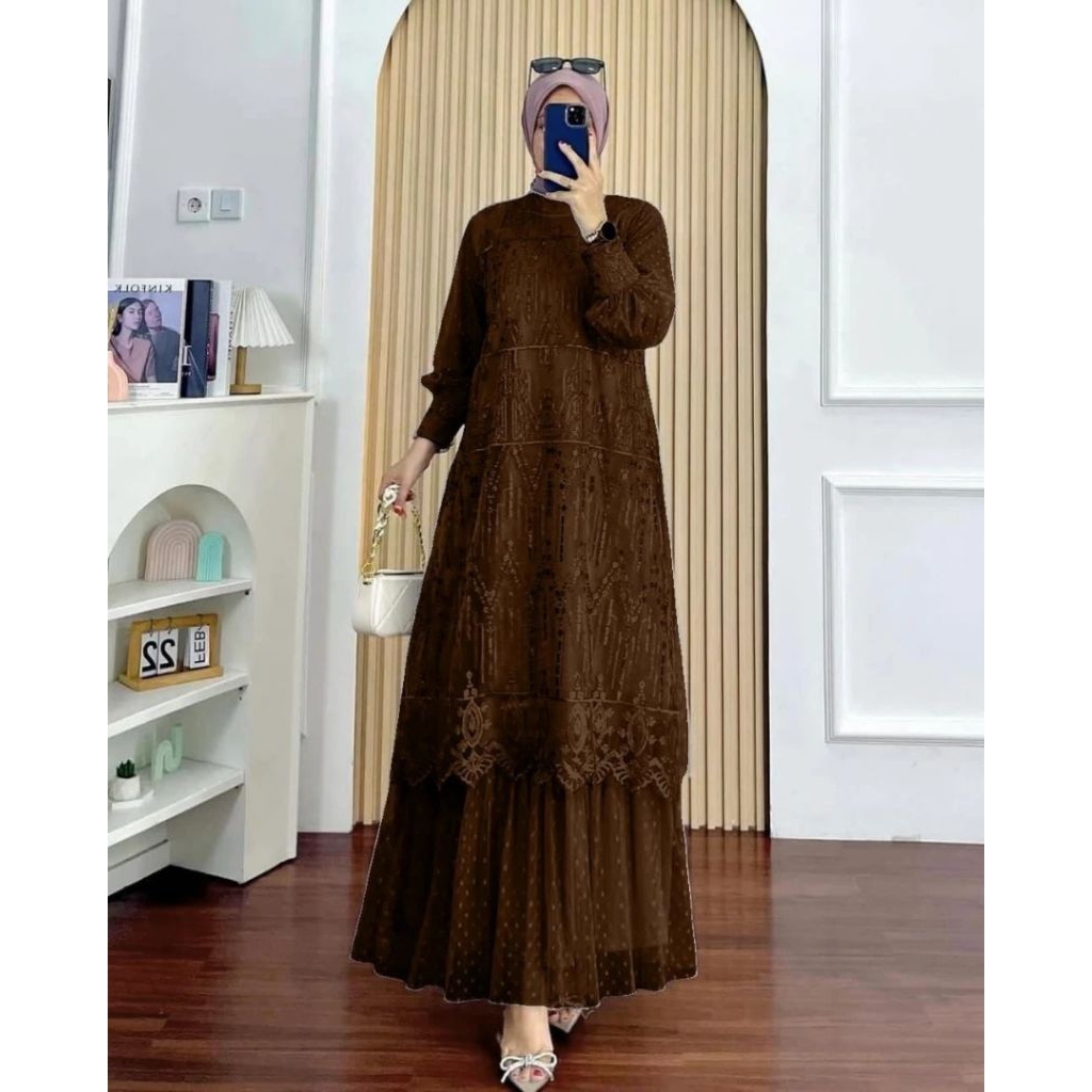 TERBARU GAMIS MEISYA DRESS Brukat Terbaru Kekinian Simple Classic MUSLIM 2025