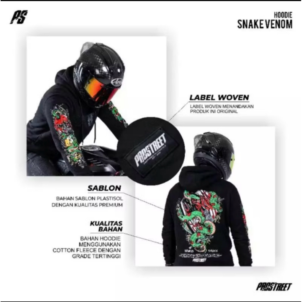 hoodie prostreet snake venom v2 new original