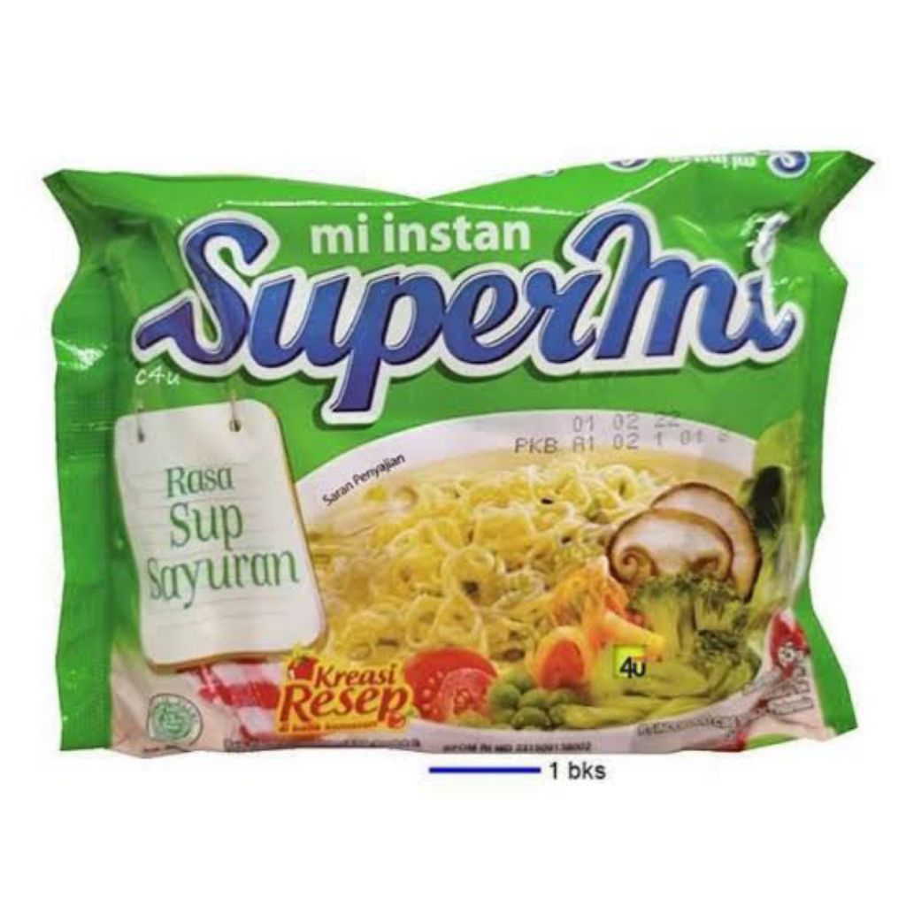 

1 BKS Supermi Sup Sayur/ 1 bungkus supermi sup sayur