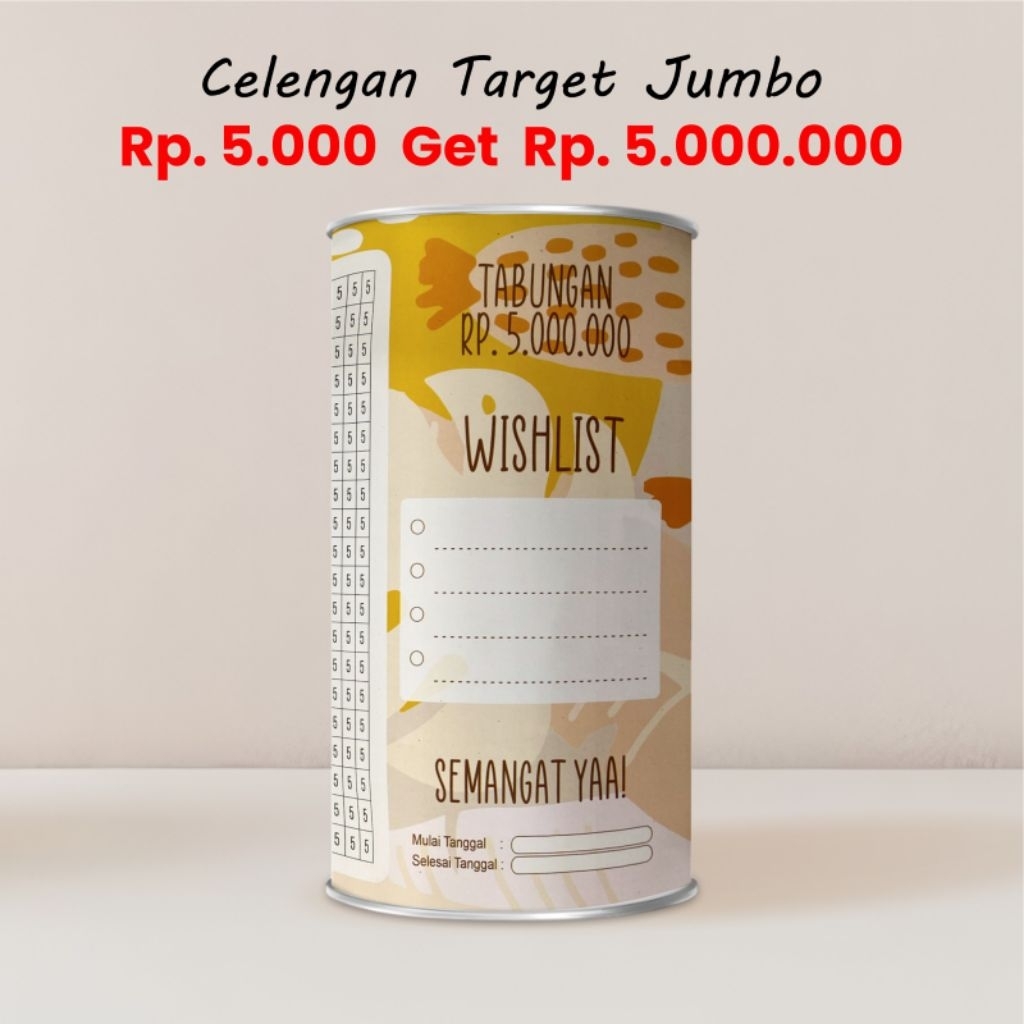 CELENGAN TARGET JUMBO 5 JUTA / CELENGAN TARGET BUKAK TUTUP