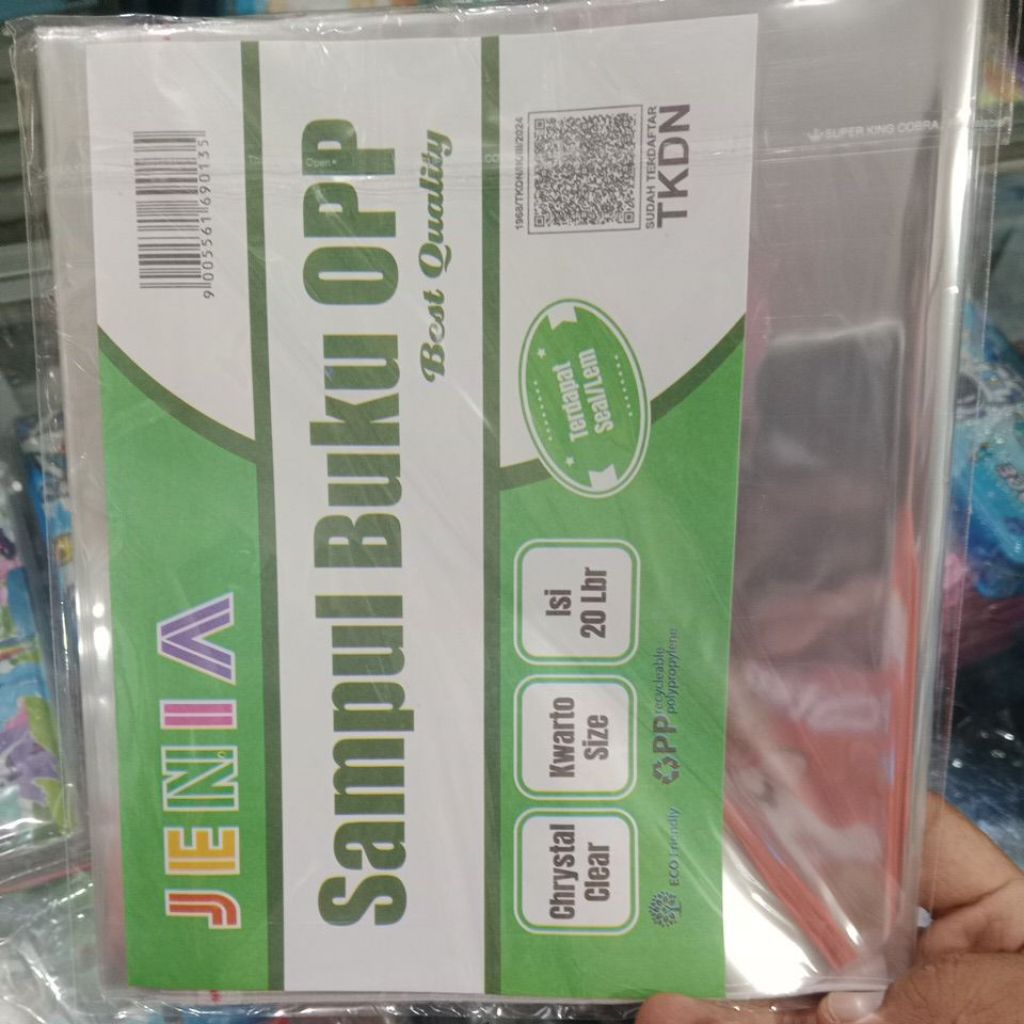 

SAMPUL BUKU PLASTIK JENIA UKURAN KWARTO 0.05 SAMPUL BUKU KWARTO JENIA