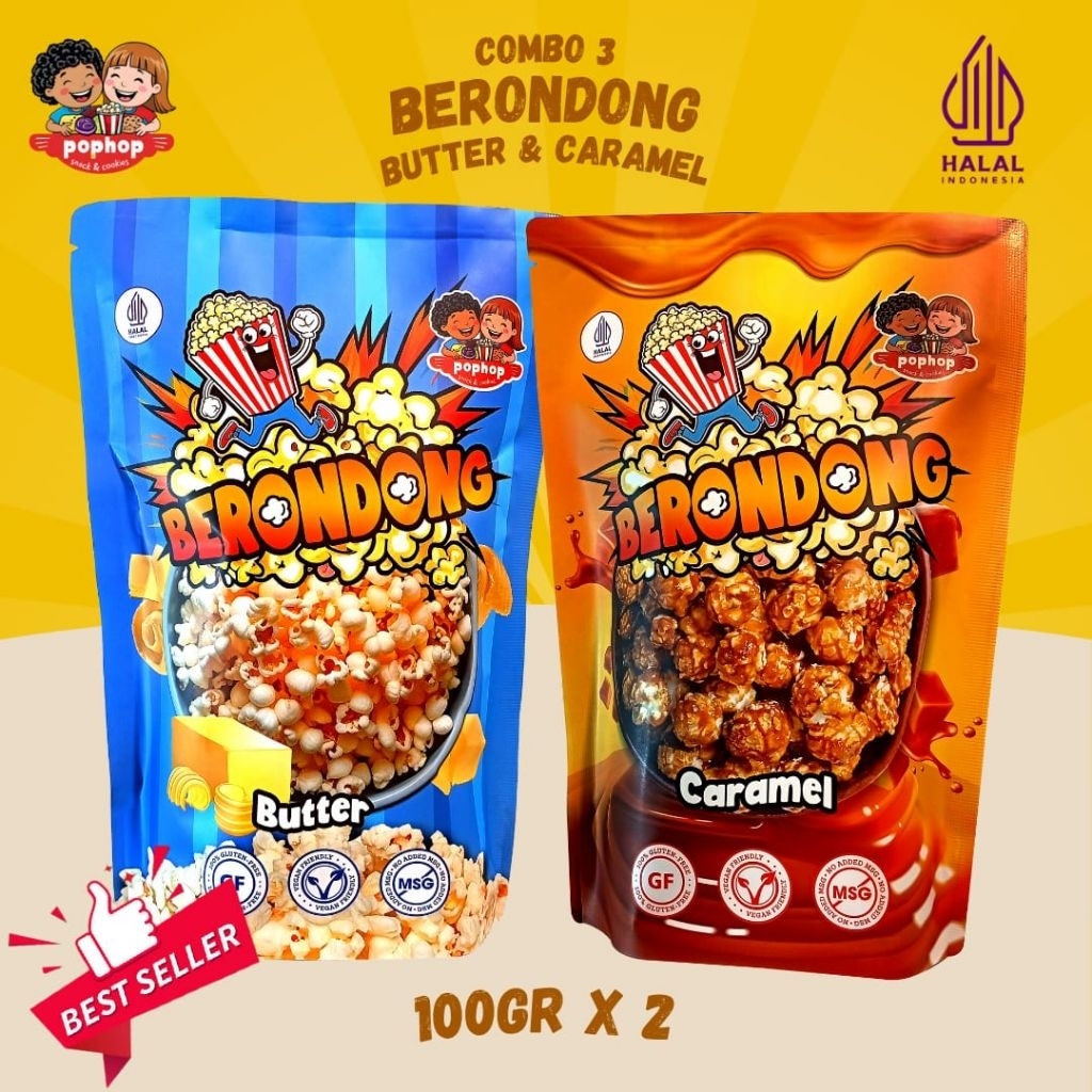 

Combo 3 (Butter & Caramel) - 2 Rasa Camilan Crispy Popcorn Jamur
