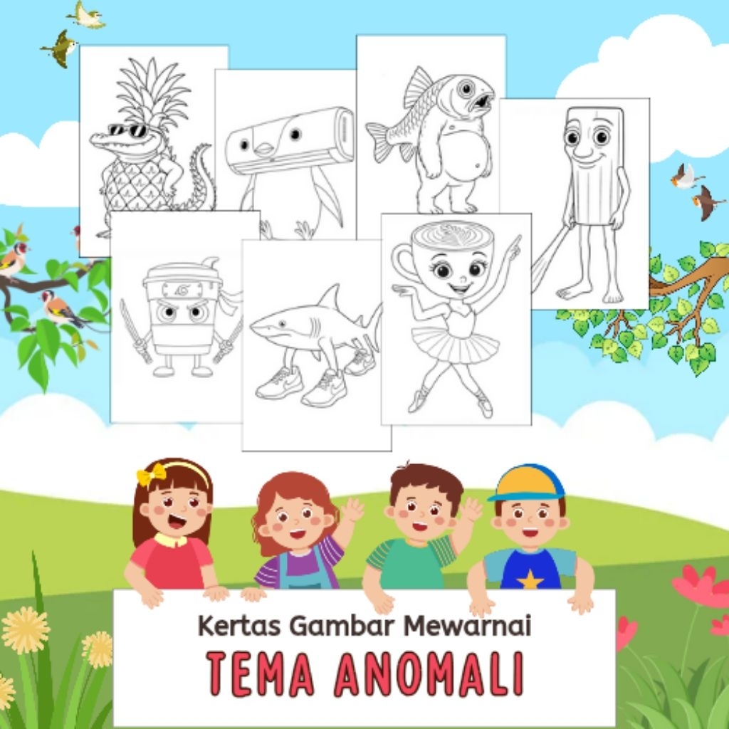 

20 LEMBAR KERTAS MEWARNAI ANAK TEMA ANOMALI TUNG TUNG SAHUR BRAINROT (READY LANGSUNG KIRIM)