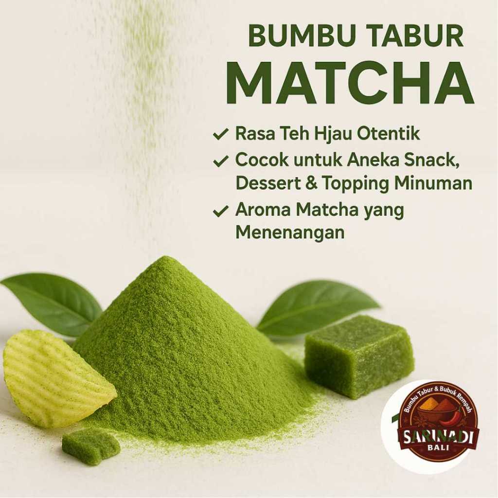

Matcha 1Kg Kiloan Bumbu Tabur Rasa Green Tea Jepang Lembut Manis Gurih Asli