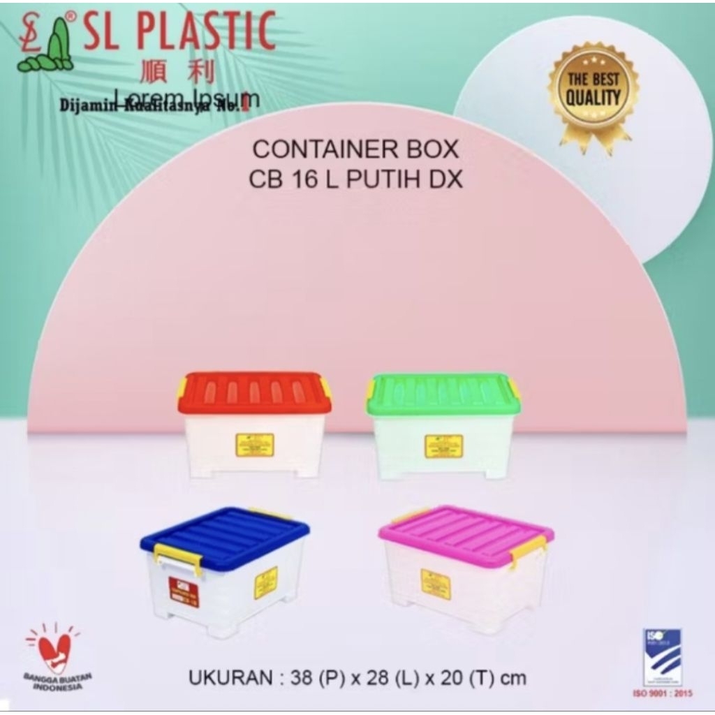 BOX STORAGE / CONTAINER / KONTAINER BOX CB-16 LITER PUTIH SL PLASTIC