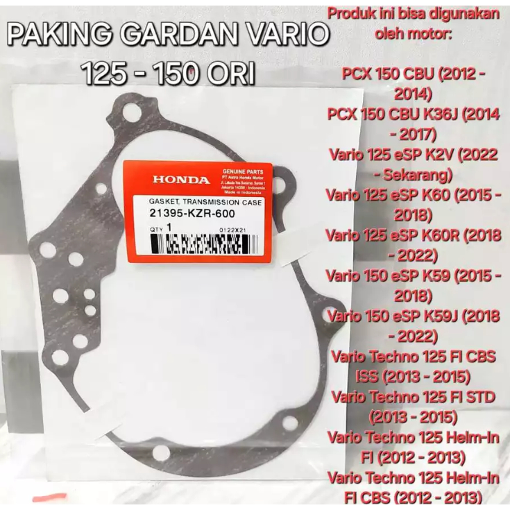 PAKING GARDAN VARIO 125 150 PCX ORIGINAL 21395-KZR-600