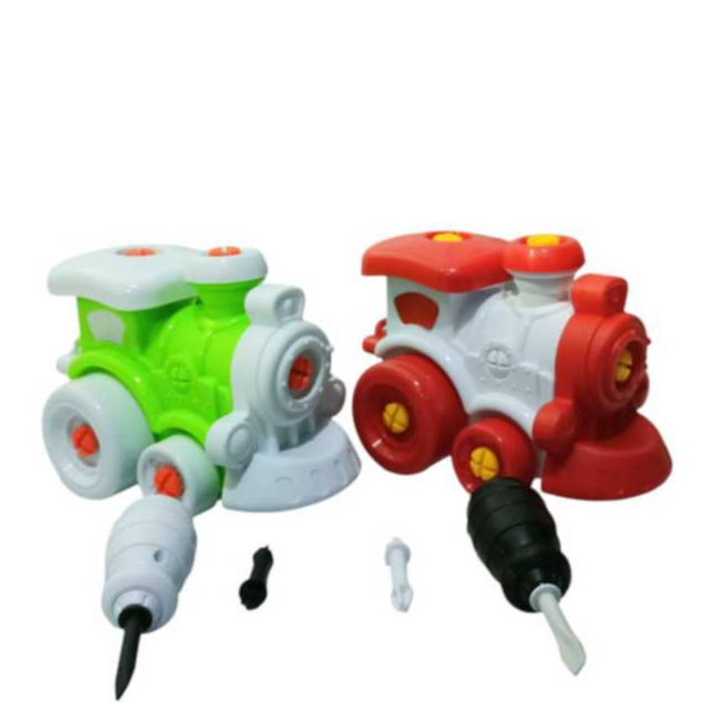 Train Little Engineer Mainan DIY Train Kereta Bongkar Pasang Mainan Anak Obeng Baut Kereta Api Maina