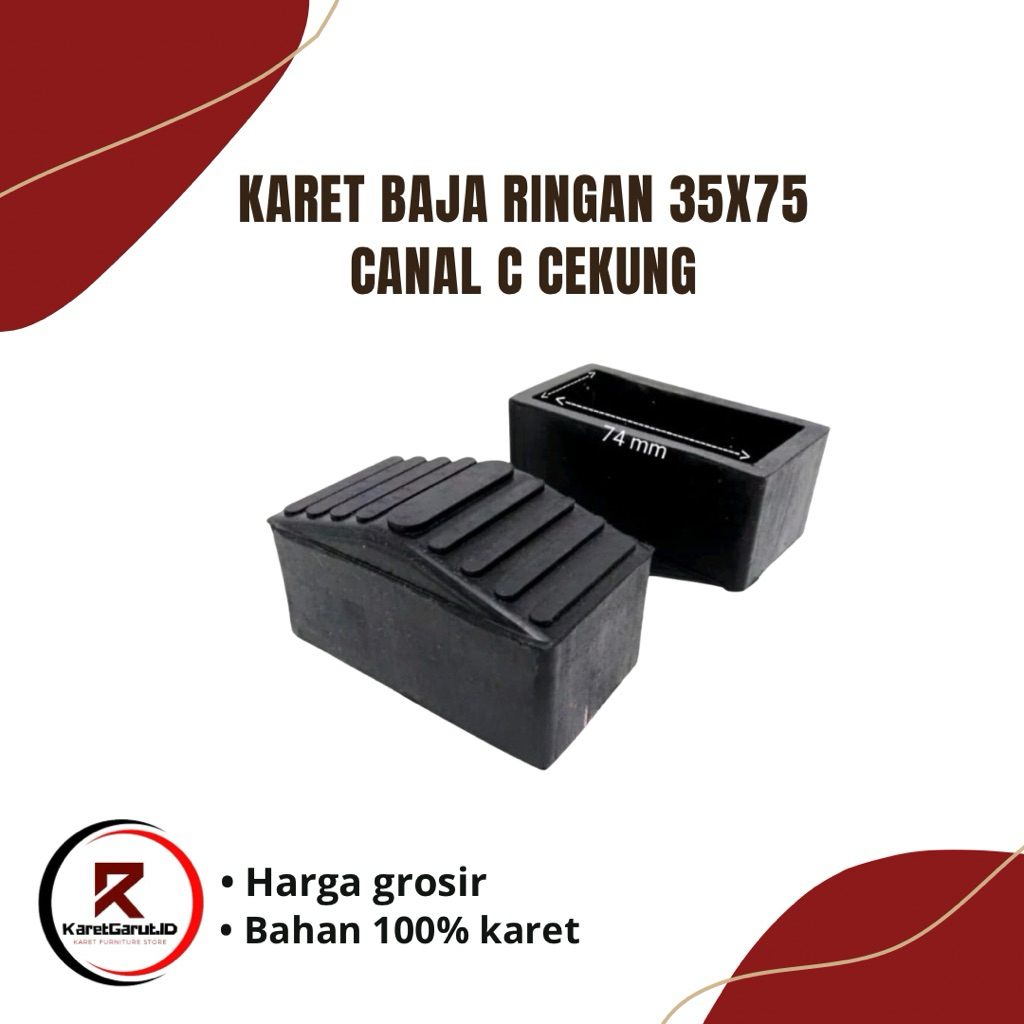 KARET KAKI BAJA RINGAN 35x75 CEKUNG/KARET KAKI TANGGA MEJA KURSI BESI