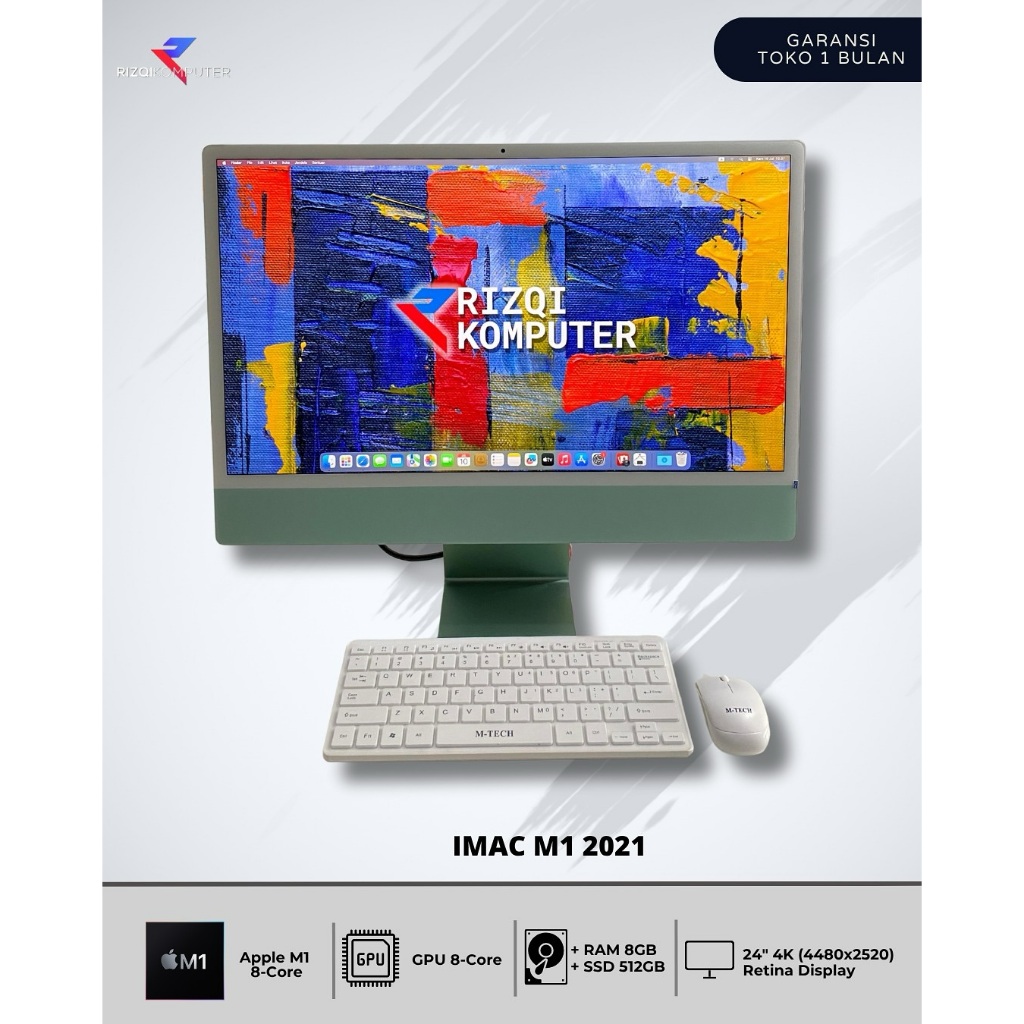Imac M1 2021 Apple M1 Cpu 8 Core Ram 8GB SSD 512GB sbaya