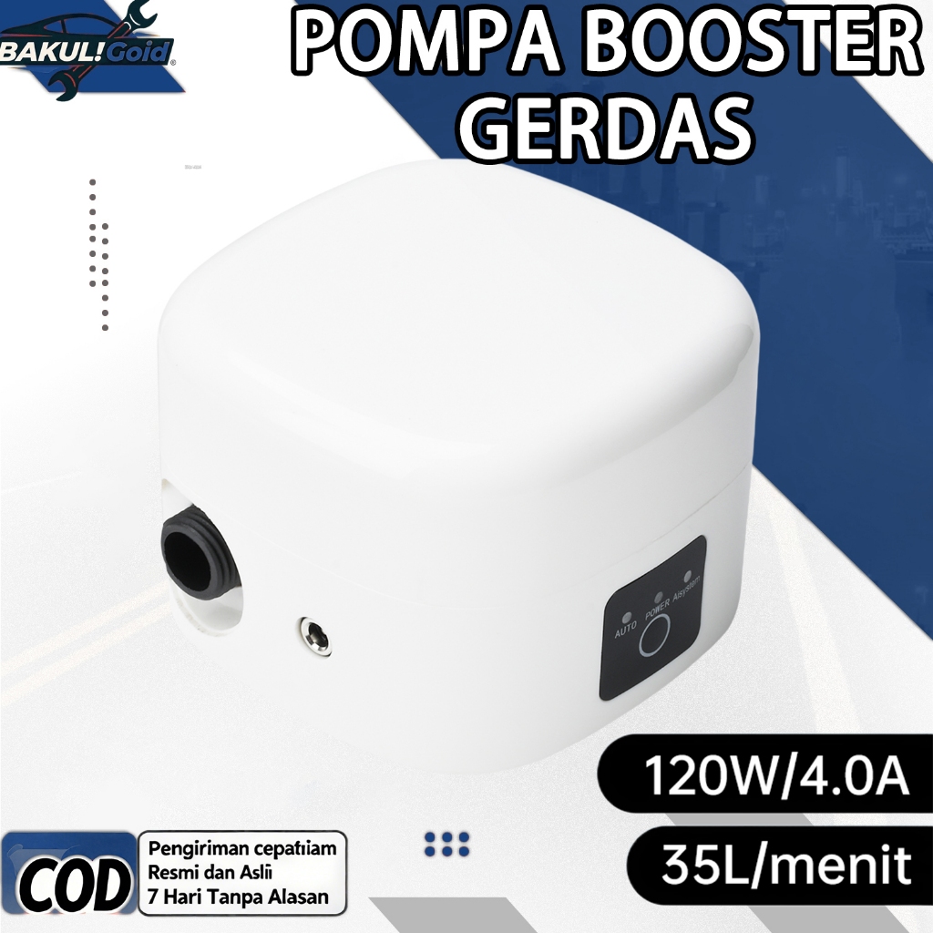 COD) Pompa Pendorong Air Otomatis 120Watt Mesin Pendorong Air Shower 35L/min Booster Shower Water
