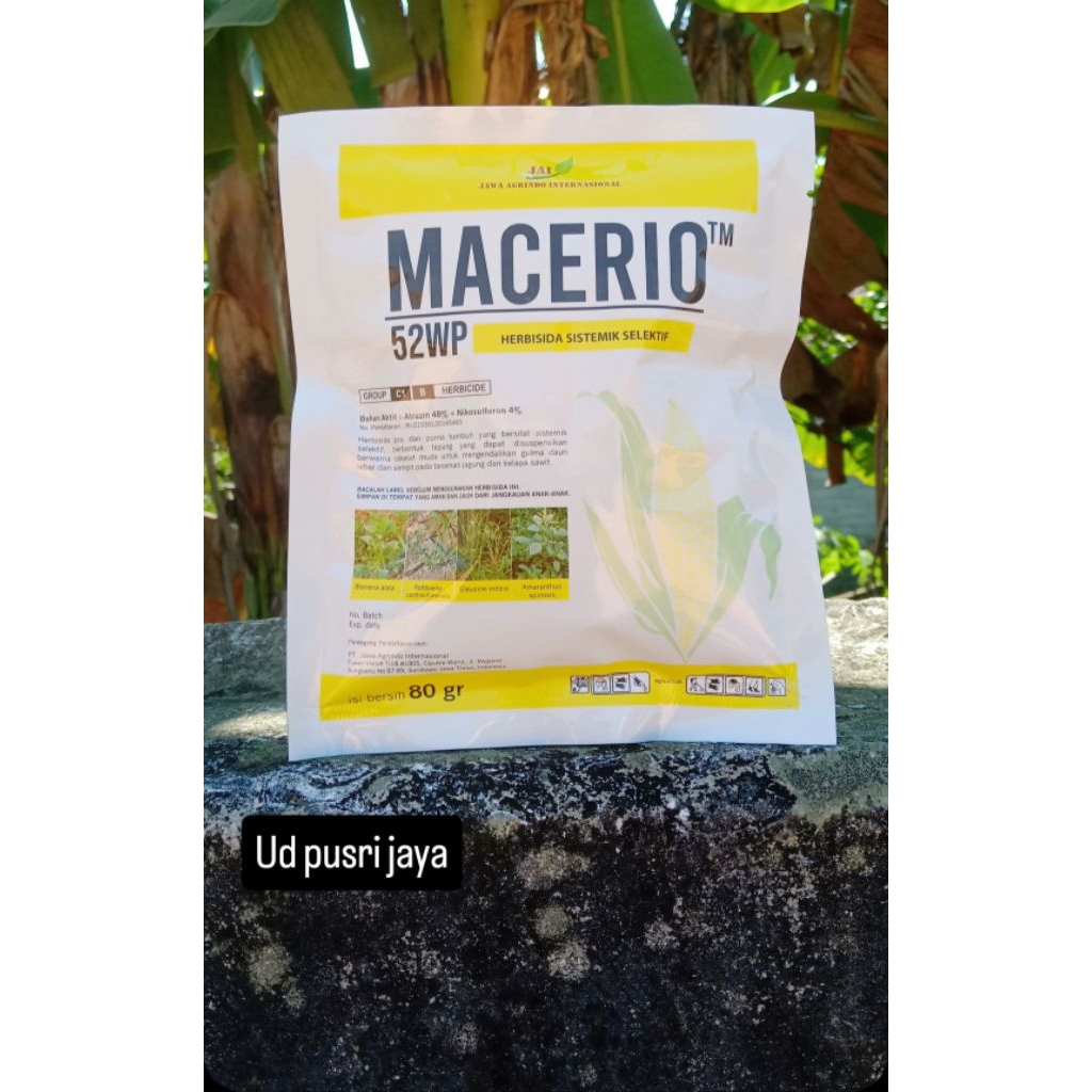 Herbisida Selektif/ Obat Rumput Khusus Jagung MACERIO 52 WP, 80 gr