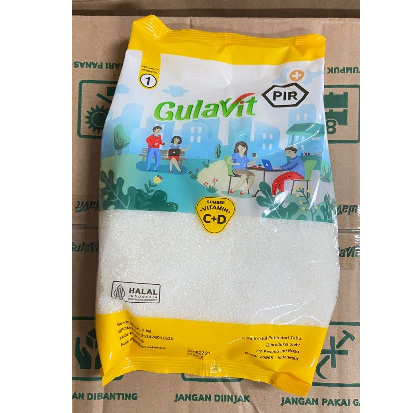 

Gulavit Gula Kristal Putih Vitamin C D Gula Pasir Manis Alami 1 KG Murah