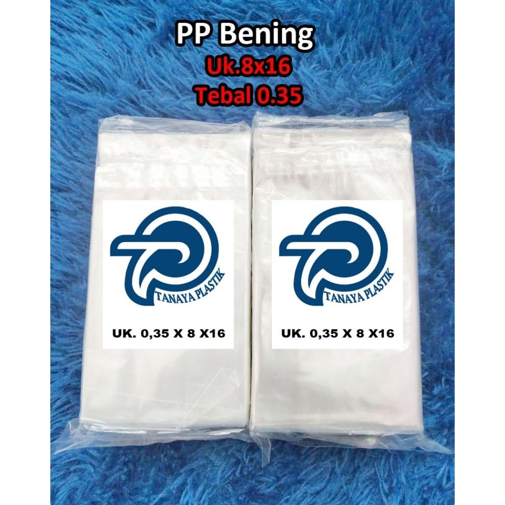 Plastik PP bening/transparan 8x16 tebal 0,35 Tanaya Plastik