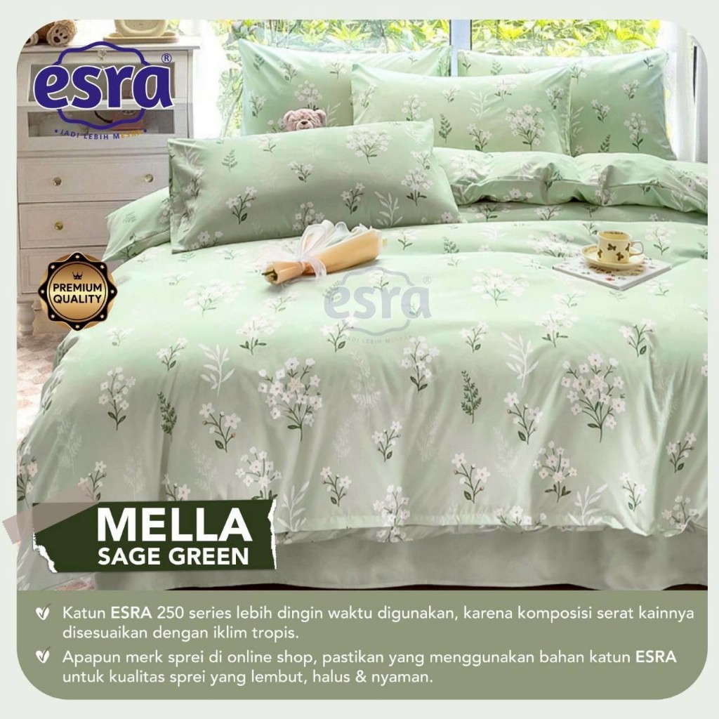 SPREI KATUN ESRA MOTIF MELLA SAGE GREEN