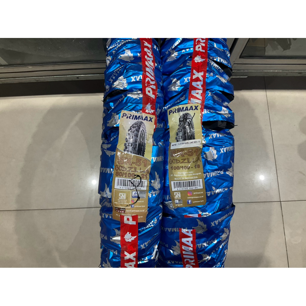 BAN LUAR TUBETYPE PRIMAX SK51 GRODZILA RING 18 21 100/100-18 80/100-21 ORIGINAL