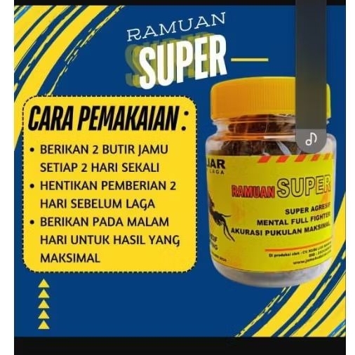 jamu ayam laga ramuan super / super agresif