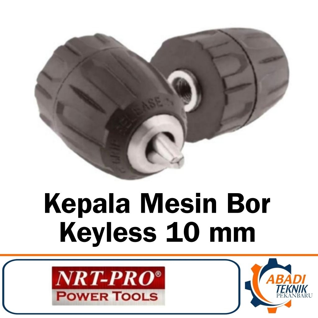 NRT PRO Kepala Bor 10mm 3/8" Keyless Drill Chuck Cordless Tanpa Kunci