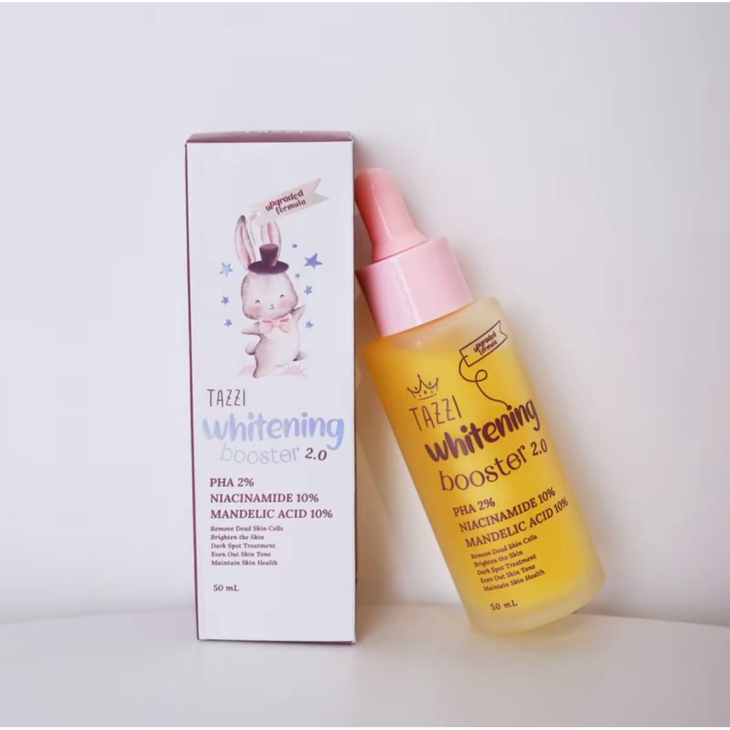 Serum Aha Whitening Booster 50ml tazzi PHA 2% + Niacinamide 10 % + Madelic Acid 10 % (upgraded)
