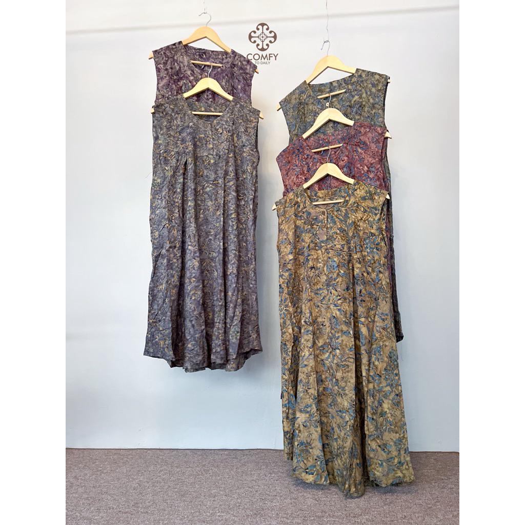 Daster Ayumi Batik Cap | Daster Yukensi Kutungan Tanpa Lengan | Daster Jumbo Batik Cap Asli Solo