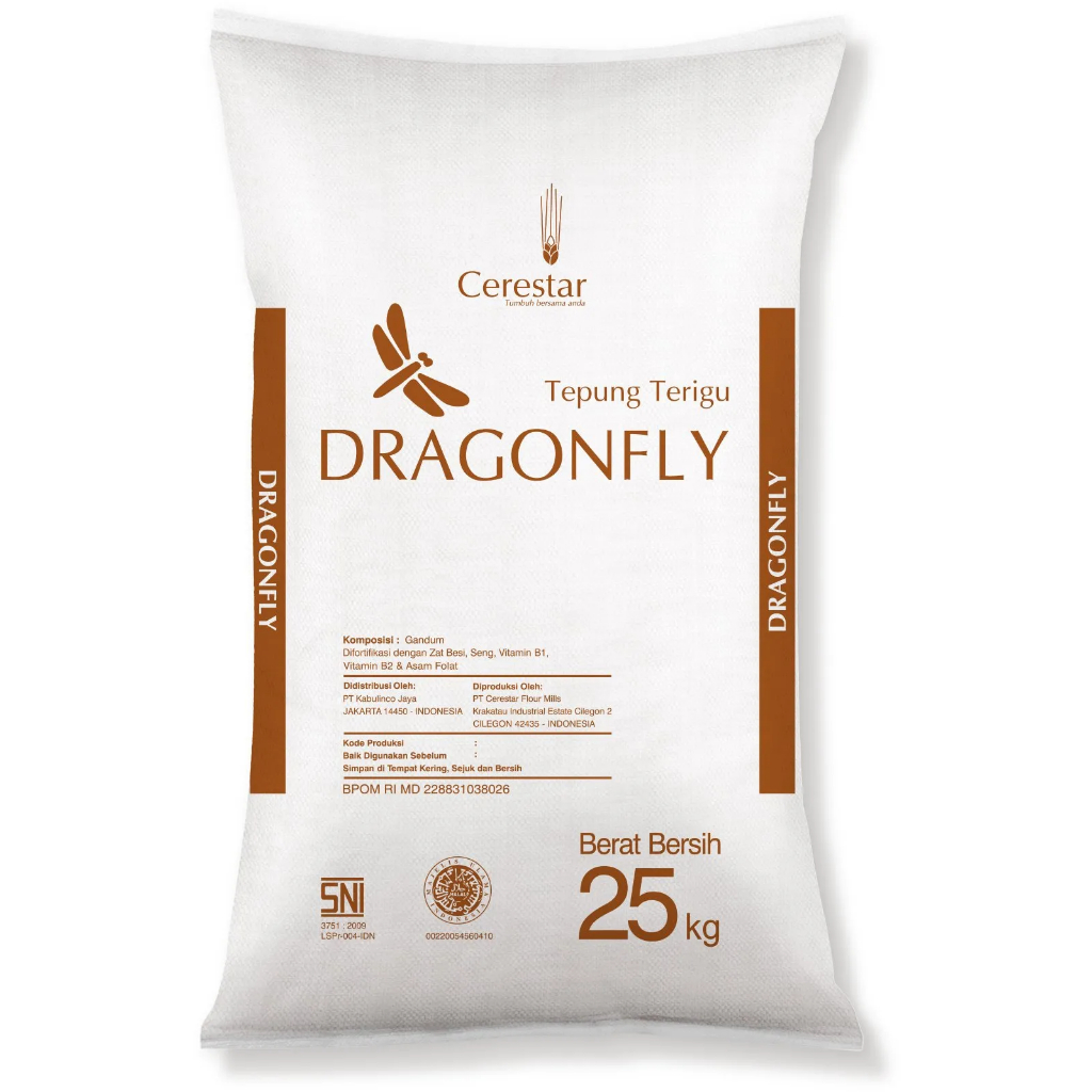 

Tepung Terigu Dragonfly protein rendah 25Kg