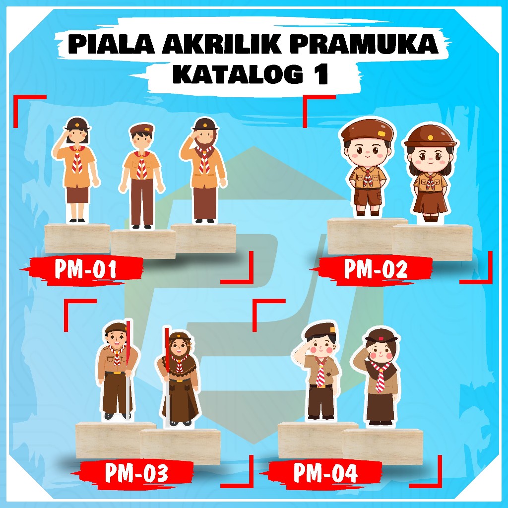 [COD] PIALA AKRILIK PRAMUKA STIKER TEMPEL MIRROR TATAKAN KAYU MINIMAL ORDER 4 PCS| PIALA AKRILIK MUR