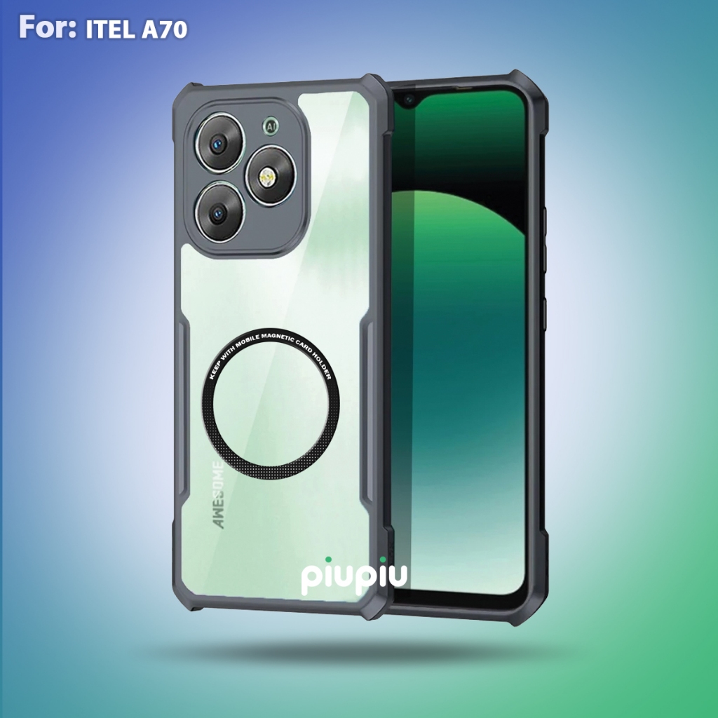 Case Itel A70 Casing Transparan With Ring Magnetic