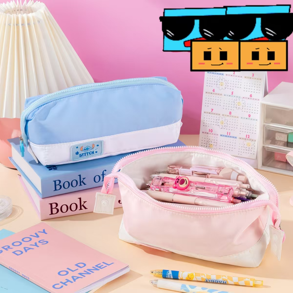 

Stitch Strawberry Bear Pencil Bag Large Capacity Student Stationery Bag Junior High School Pencil Bag