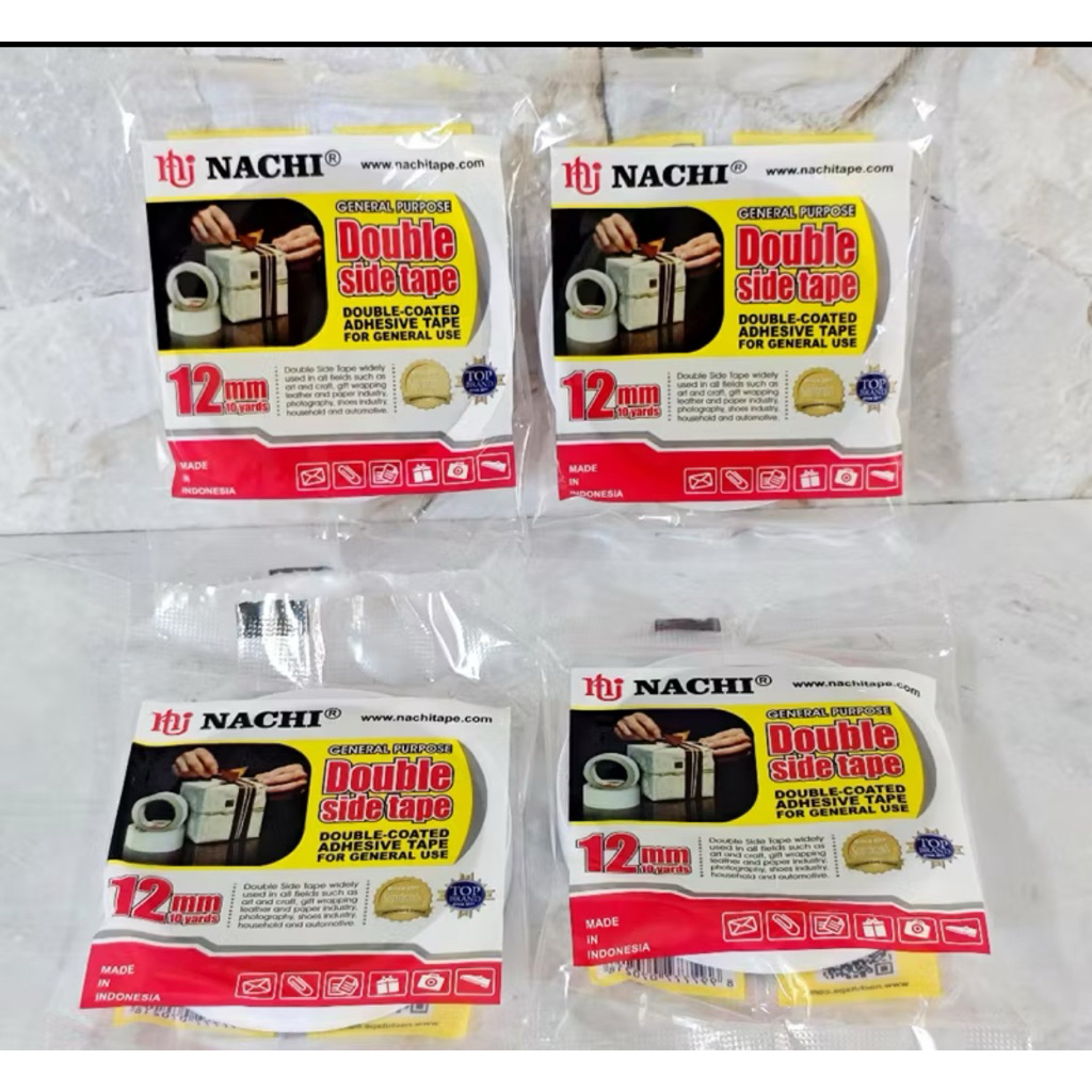 

Double Side Tape Nachi 12 mm Double Tape Nachi Ukuran Setengah Inchi