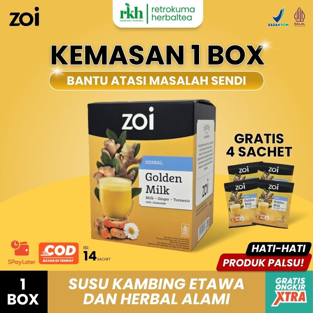 

ZOI GOLDEN MILK Susu Kambing Herbal – Minuman Sehat dengan Jahe, Kunyit & Kamomil