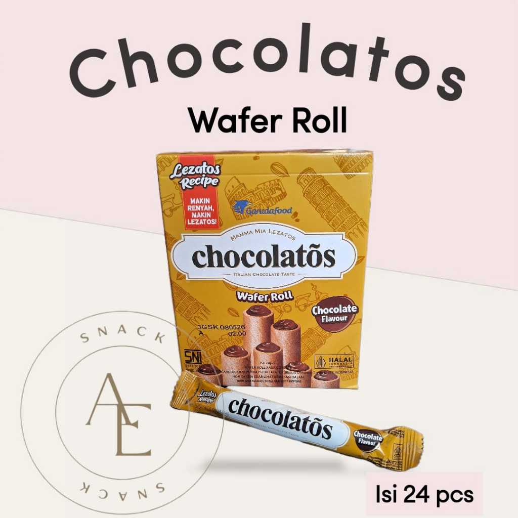 

Chocolatos Wafer Roll BOX isi 24 Pcs
