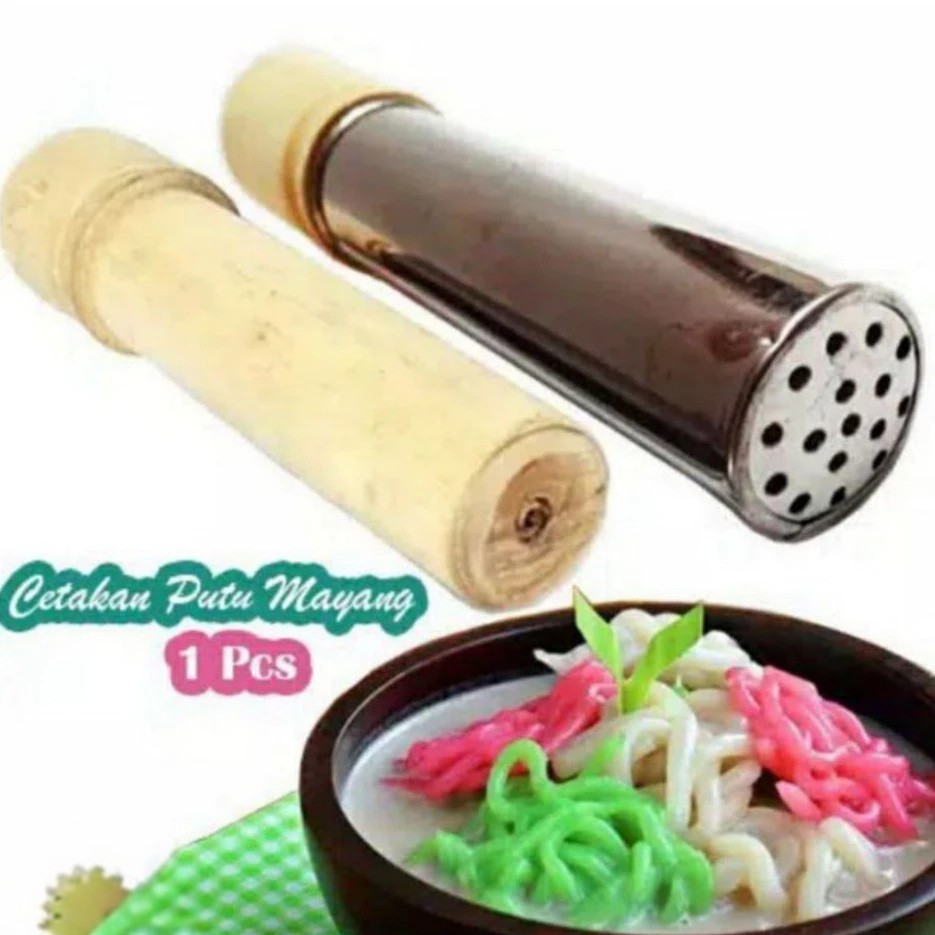 Cetakan Kue Putu Mayang Stainless Dorong Kayu / Cetakan Putu Mayang