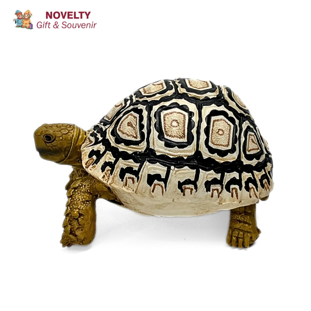 Patung pajangan replika kura kura Pardalis tortoise souvenir Afrika