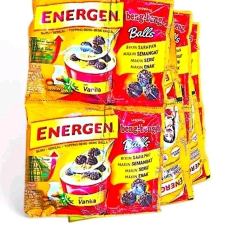 

MAYORA ENERGEN BENGBENG BALL - RENCENG 10 PCS - SEREAL 38gr COKELAT VANILA KACANG HIJAU KURMA JAHE JAGUNG CHAMPION ECERAN SACHET RENCENGAN VANILLA CEREAL SEDUH MENU SARAPAN SUSU SEREAN BENG BENG ANAK GROSIR MURAH COKLAT 32 35 GRAM ECER SACHET