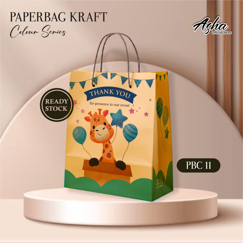 

(12 PCS) PAPER BAG MOTIF KRAFT COKLAT READY STOCK PAKET LUSINAN - TAS SOUVENIR PERNIKAHAN PBC 11