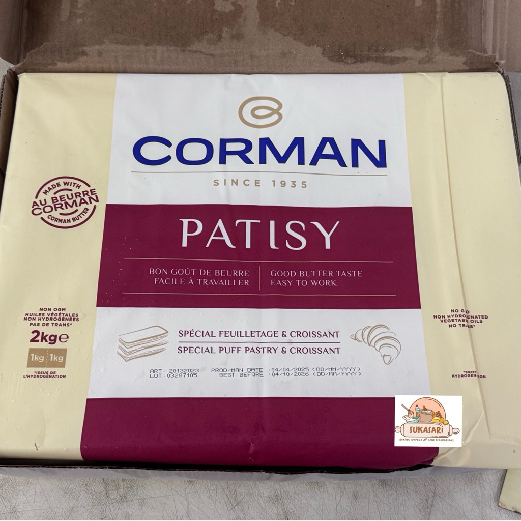 

Corman Patisy Sheet 2kg Butter sheet blend Mentega Pastry croissant