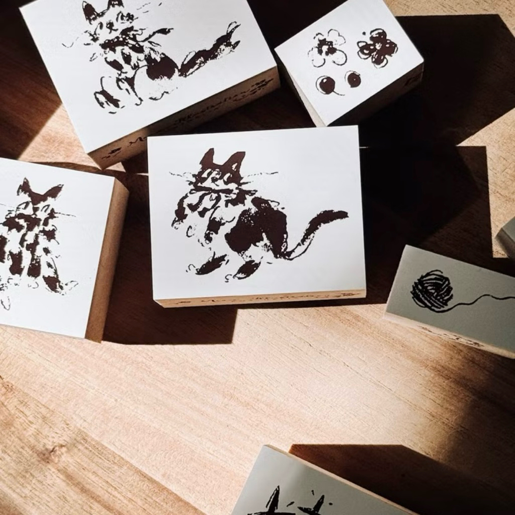 

Meow Illustration The Starry Night Rubber Stamp