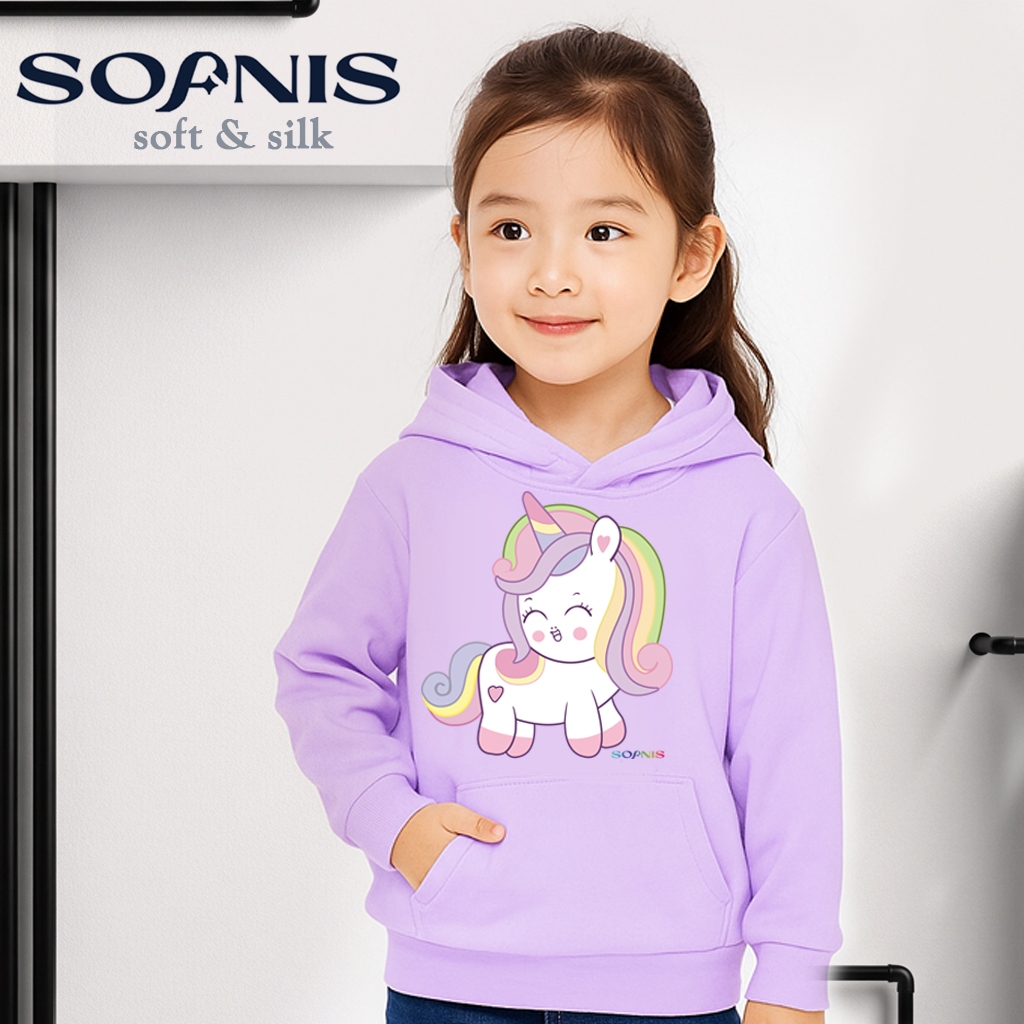 Hoodie Anak Unicorn Rainbow | Jaket Sweater Lucu Kuda Poni Usia 1-10 Tahun | Bahan Lembut