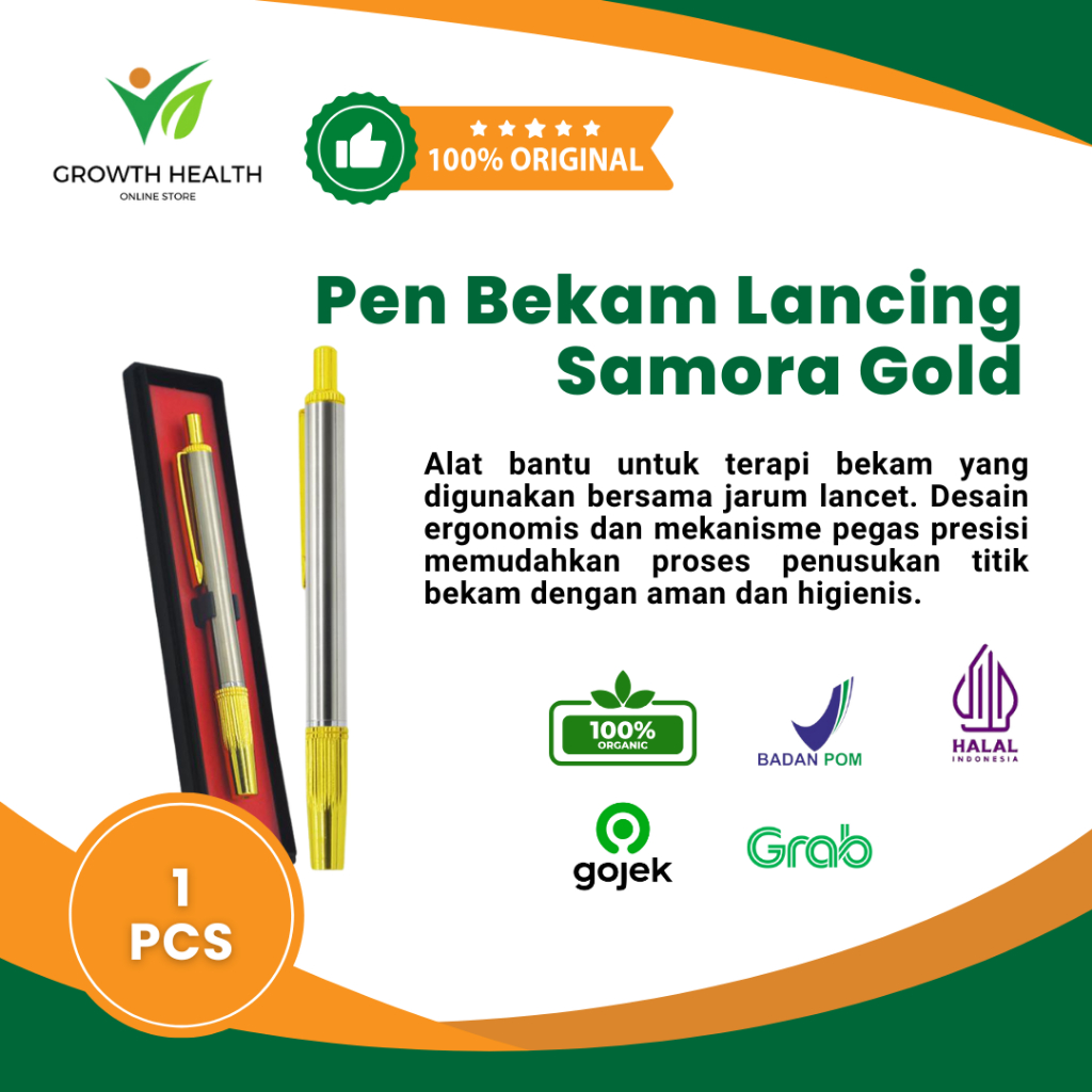 Pen Bekam - Lancing Samora Gold - Alat Bekam Sammora Gold