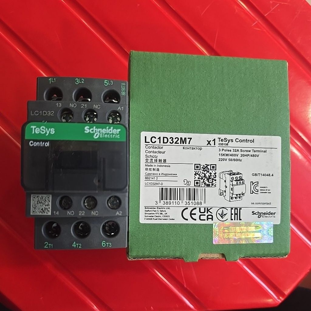 KONTAKTOR LCID32M7 3P-50A SNI Coil 220VAC SCHNEIDER ORIGINAL