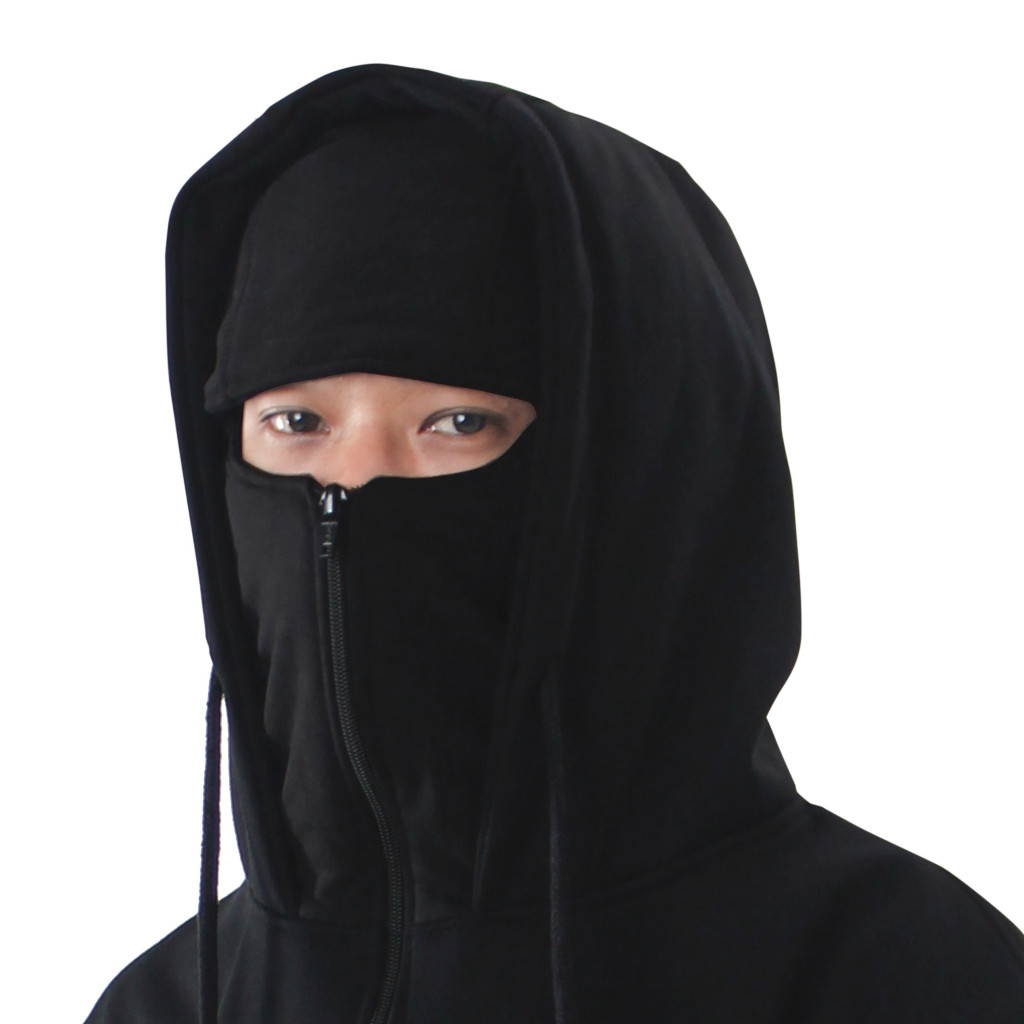 Troy Company Hoodie Zipper Balaclava Black Capoeira Flow - Hoodie Zipper Ninja Balaclava Hitam ZBH 3177