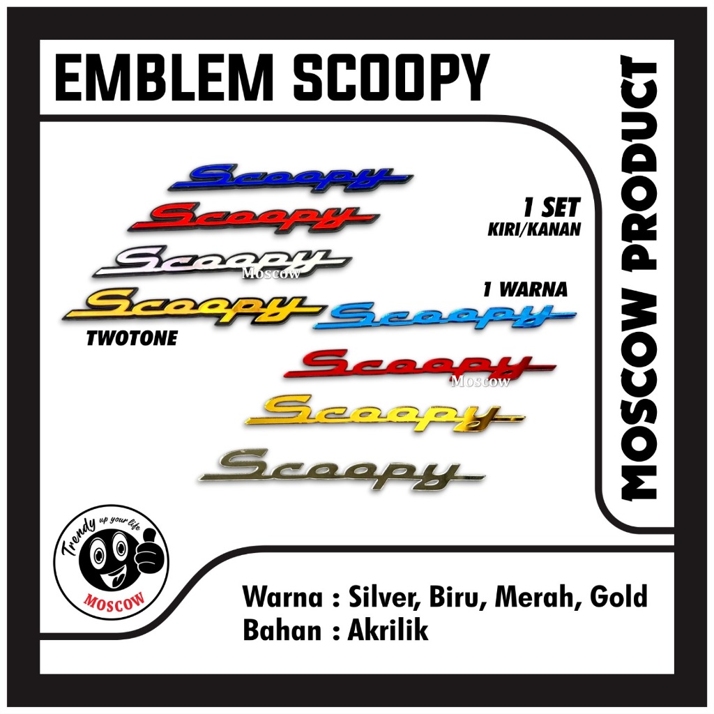 SEPASANG EMBLEM SCOOPY PREMIUM TIMBUL Emblem Scoopy 2021 2022 2023 Logo Scopy 2018 2019 Thailand Kar