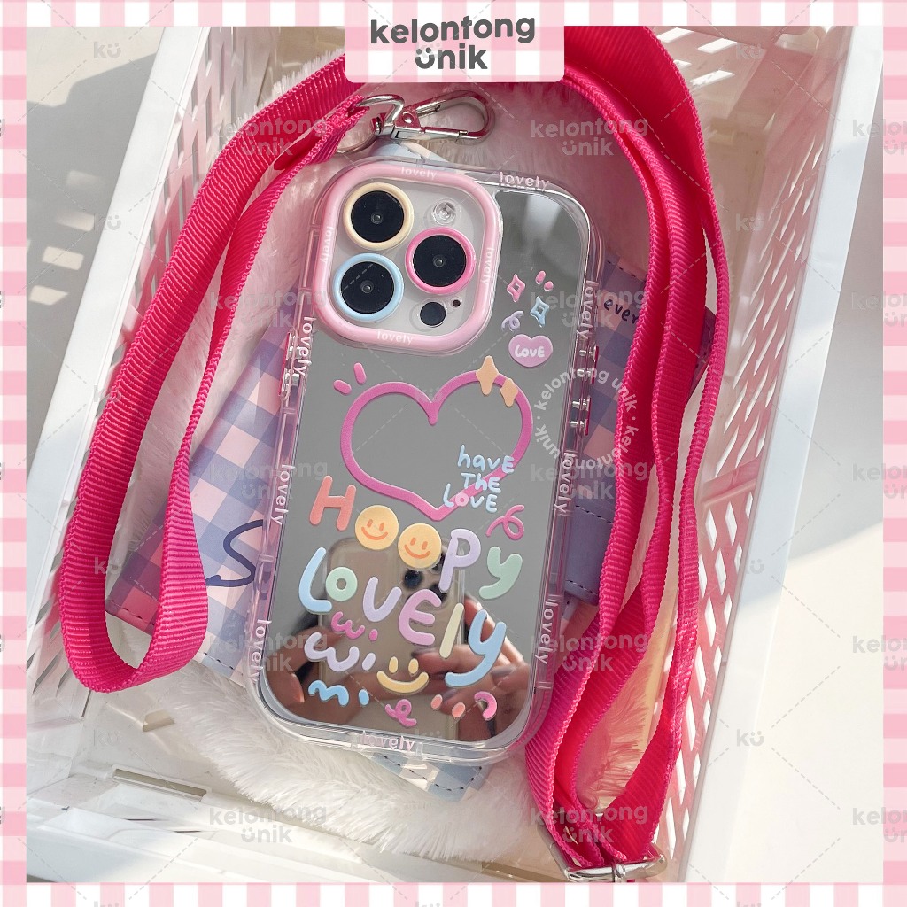 Acc_box | Happy Lovely Mirror Case/ Case Cermin - Casing HP/ Hardcase for iPhone 11 12 13 14 15 16 1